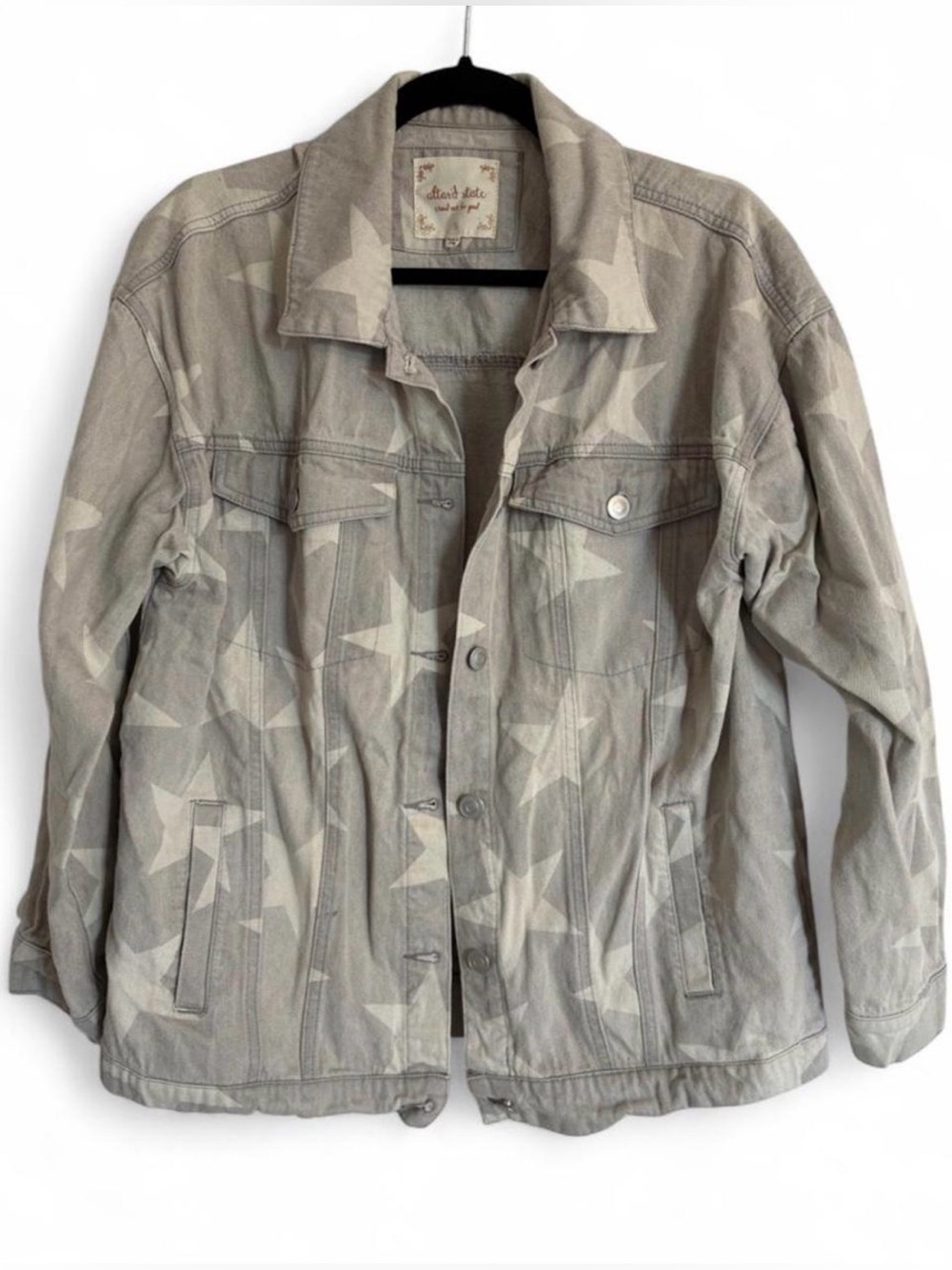 Altar’d State Star Oversized Jean Trucker Jacket Small